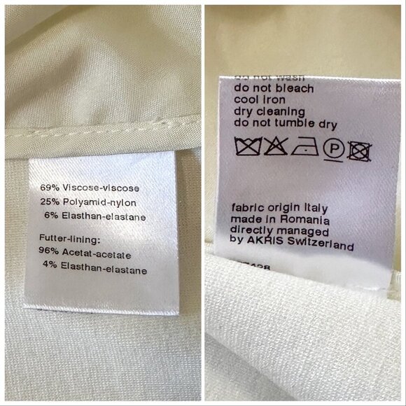 Akris Punto Scalloped Sleeve Blazer,  White/Ivory, Size‎ 12 - Picture 4 of 16
